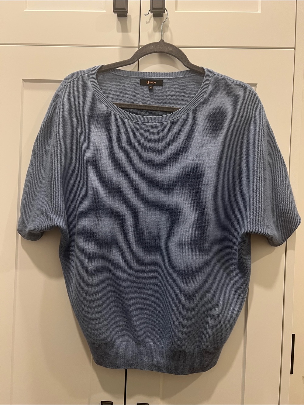 Quince Women’s Crewneck Short-Sleeve Sweater in Slate Blue - Picture 1 of 3